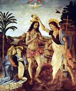 Verrocchio baptism of christ